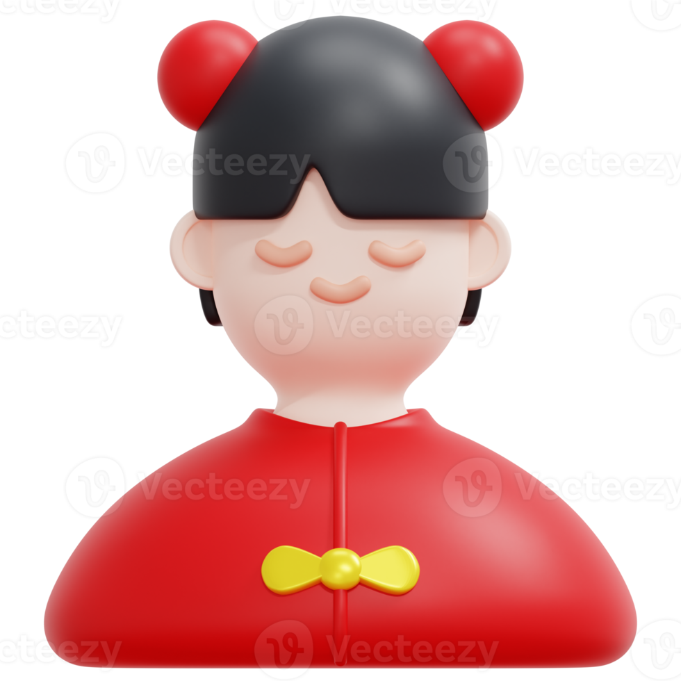 girl 3d render icon illustration png