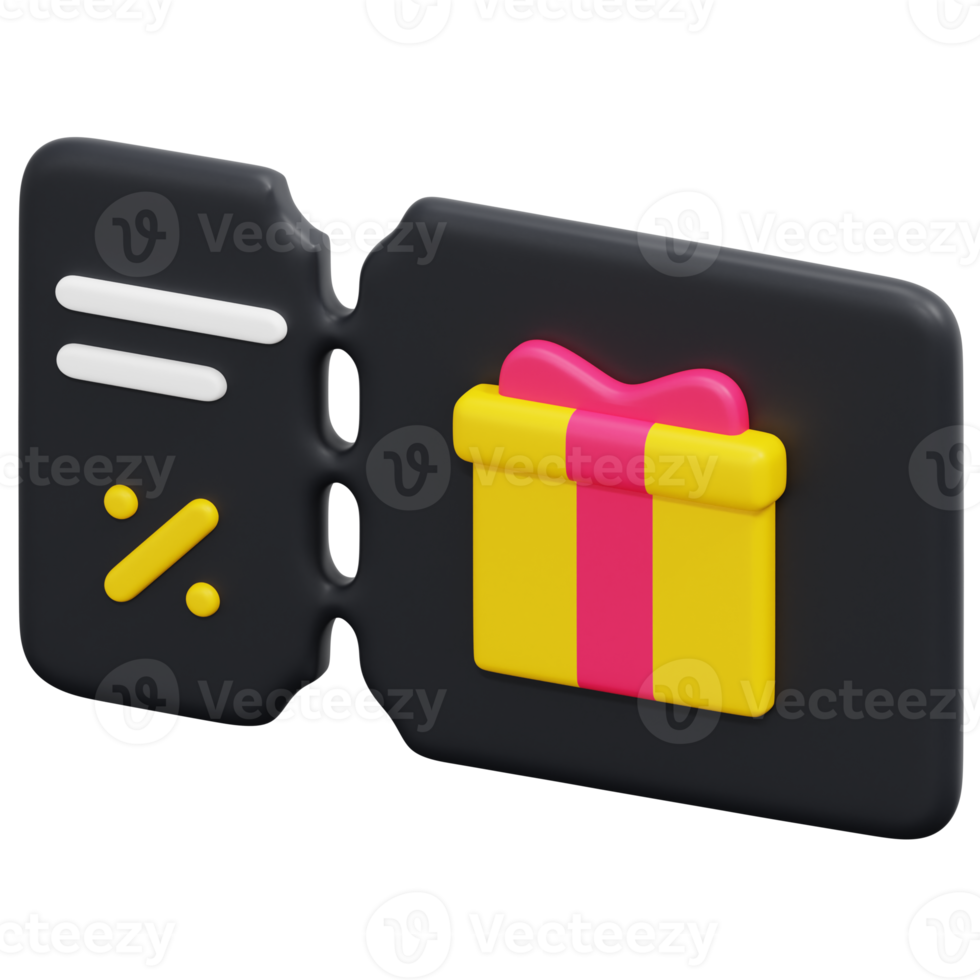 gift voucher 3d render icon illustration png