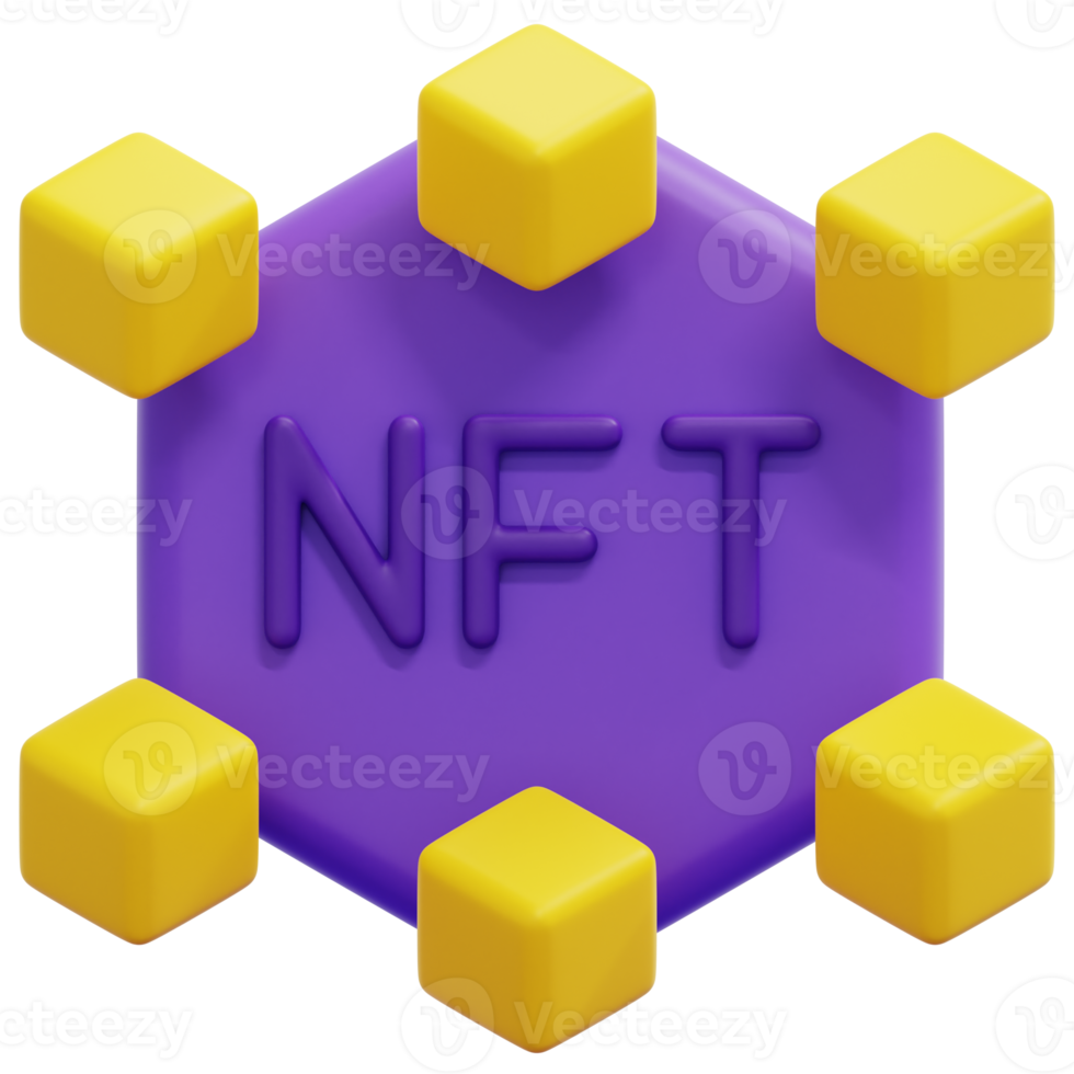 nft 3d render icon illustration png