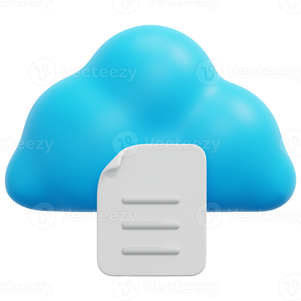 cloud data 3d render icon illustration png