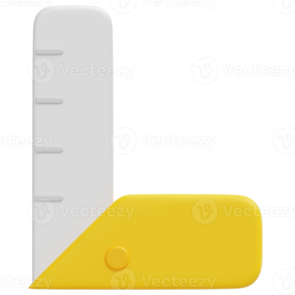illustration de l'icône de rendu 3d de la règle png