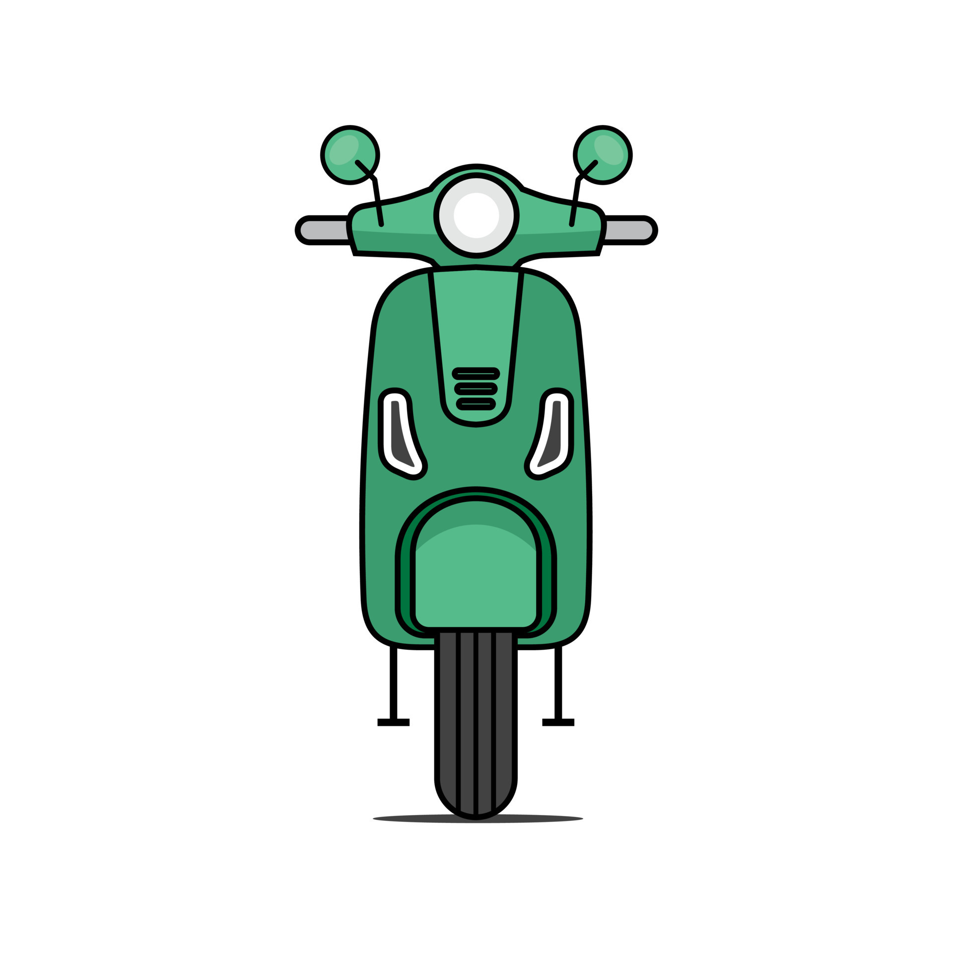 Vespa scooter front view in turquoise color 11619220 Vector Art at Vecteezy
