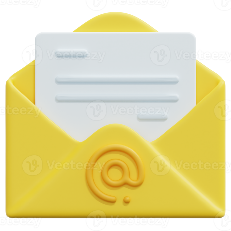 ilustración de icono de procesamiento 3d de marketing por correo electrónico png