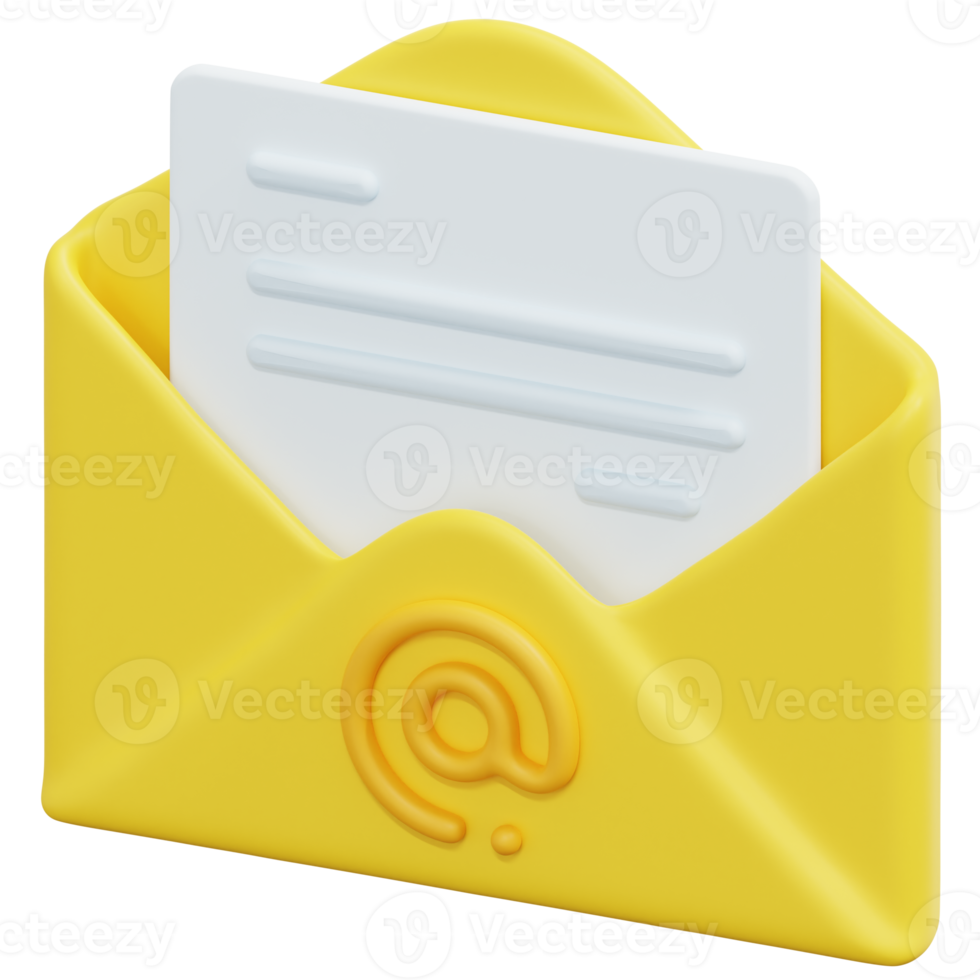 email marketing 3d render icon illustration png