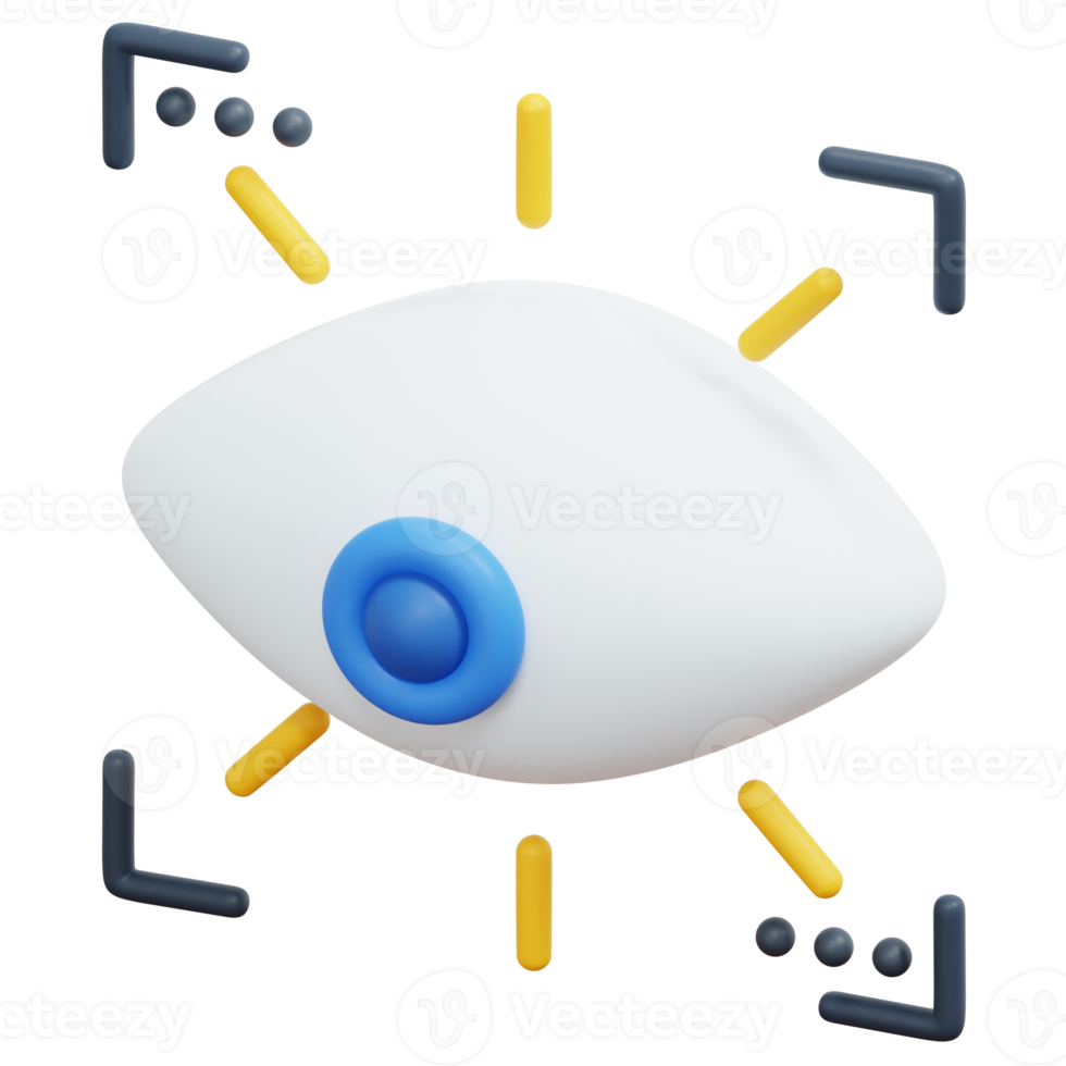 ilustração de ícone de renderização 3d de visão png