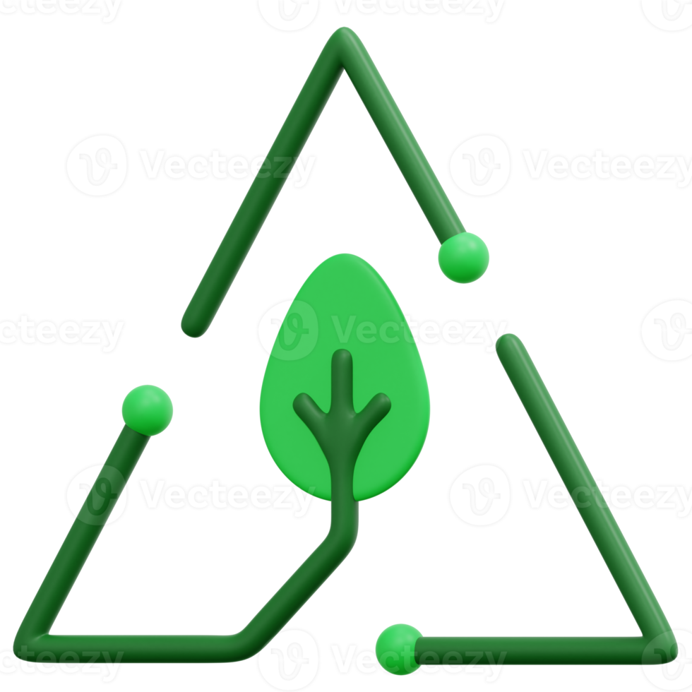 recycler l'illustration de l'icône de rendu 3d png