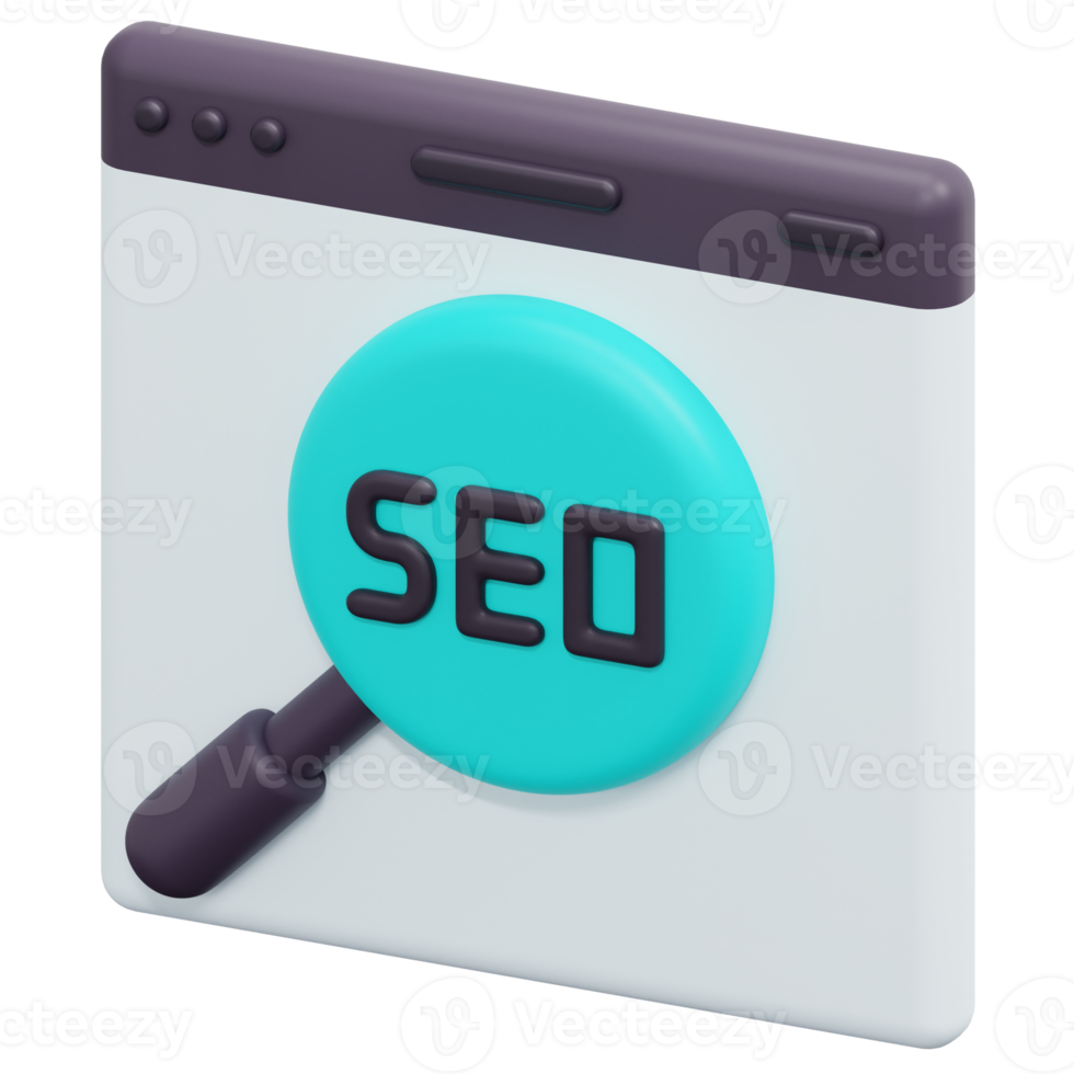 seo 3d render icon illustration png