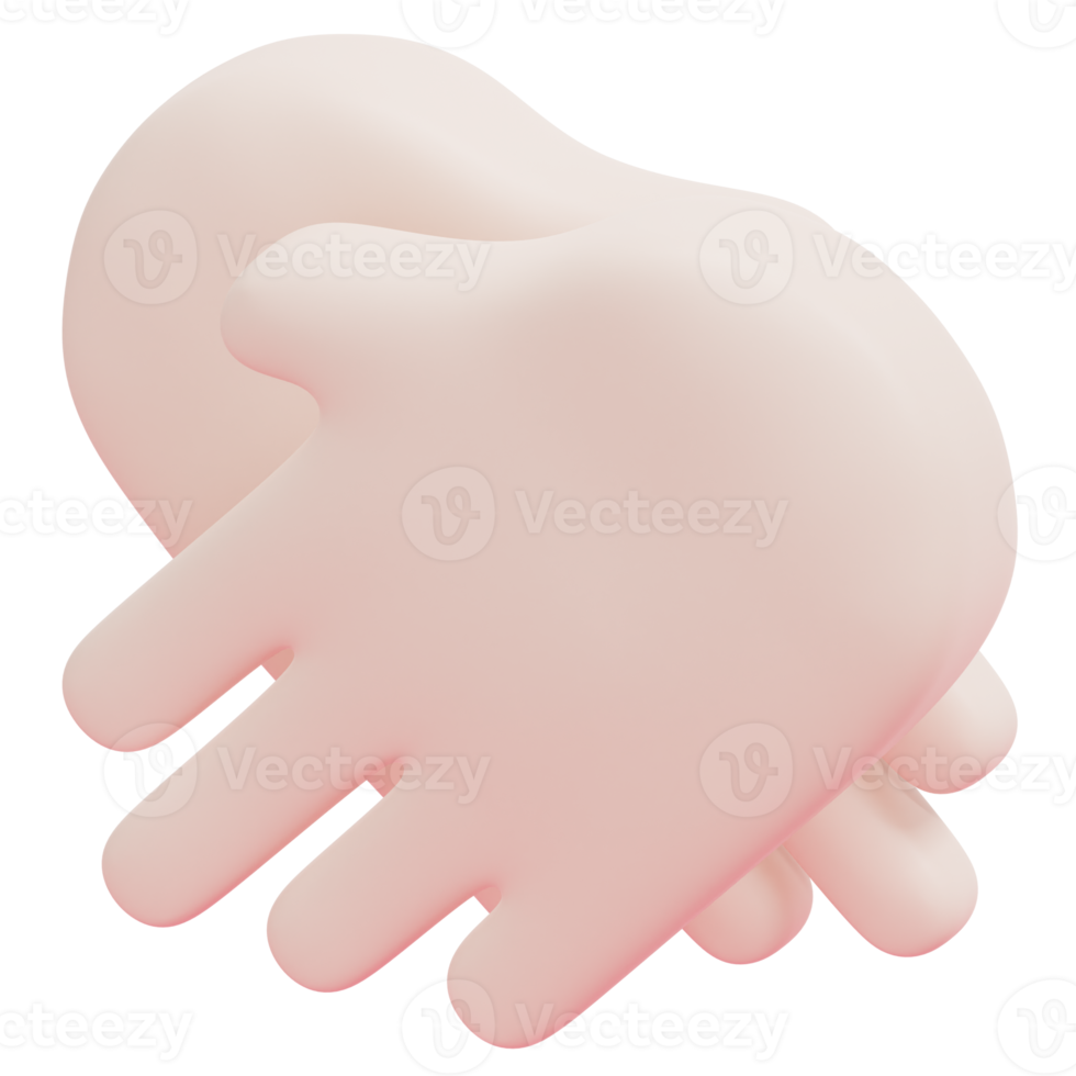 hand in hand 3d render icon illustration png