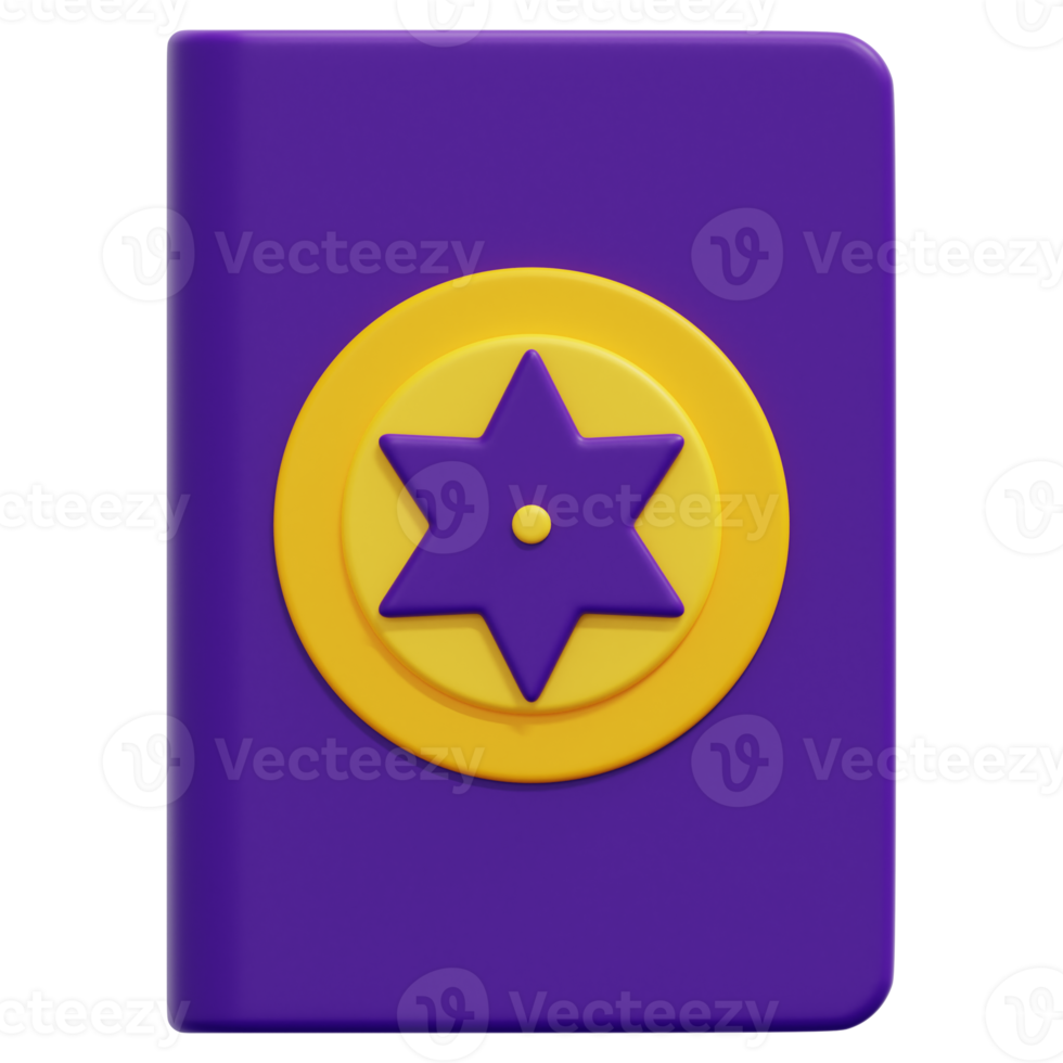 magic book 3d render icon illustration png