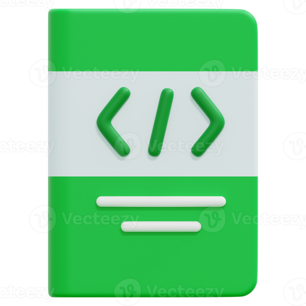 coding book 3d render icon illustration png