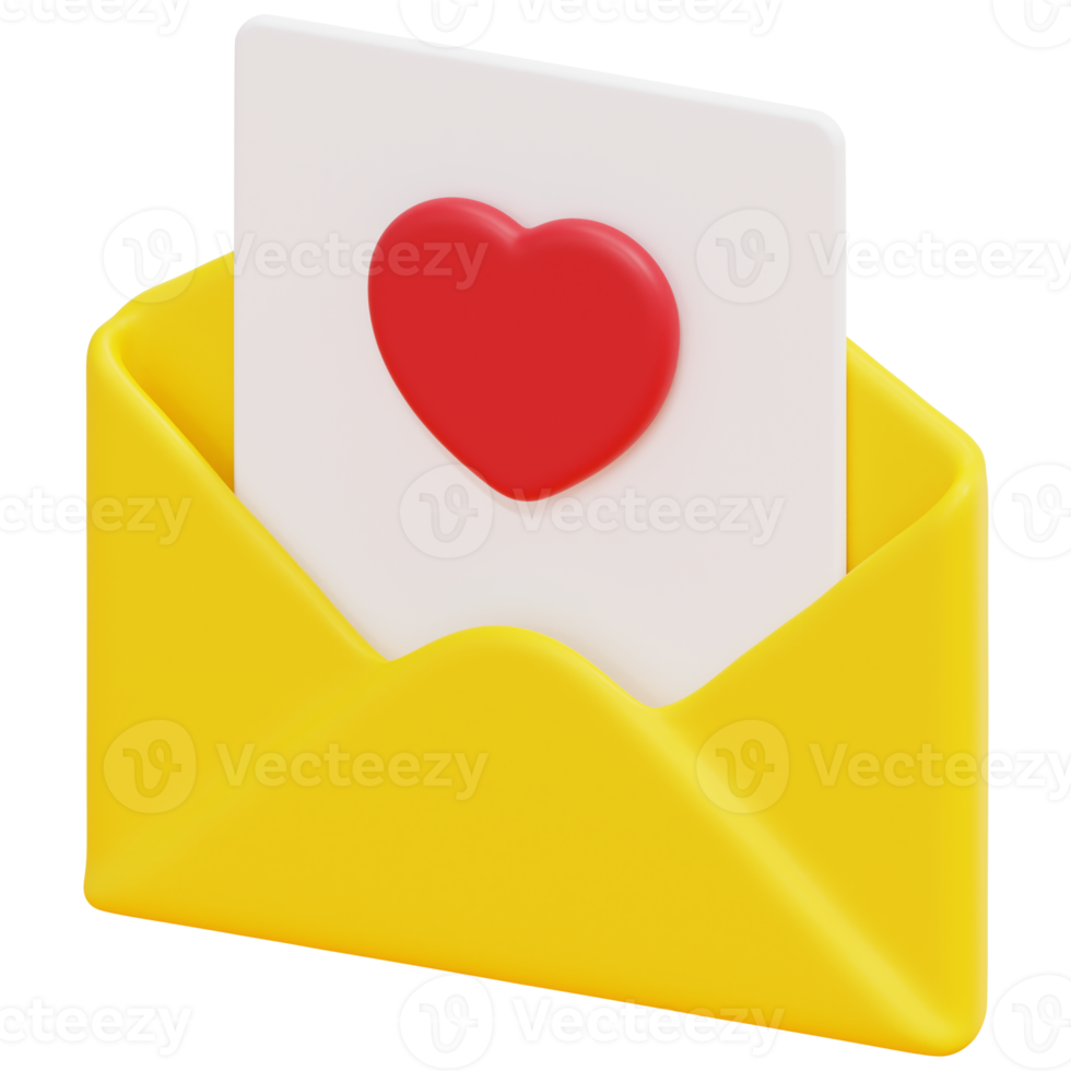 love 3d render icon illustration png