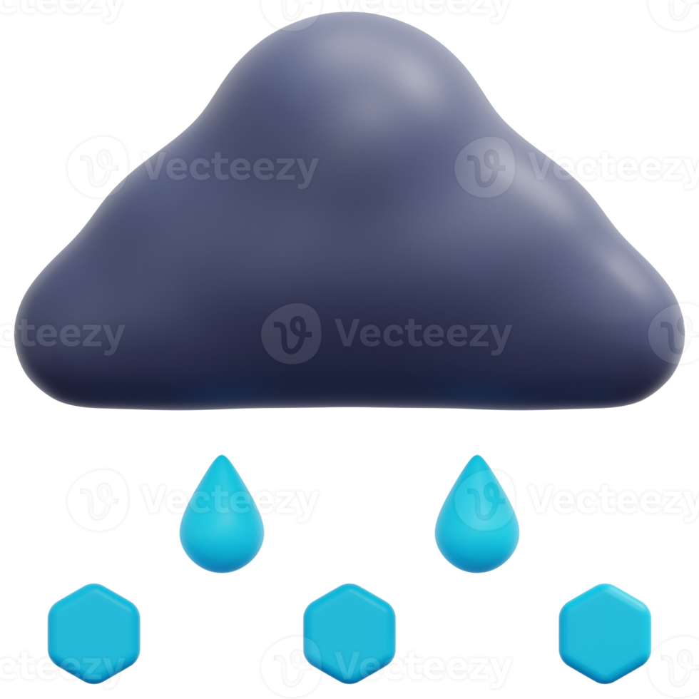 sleet 3d render icon illustration png