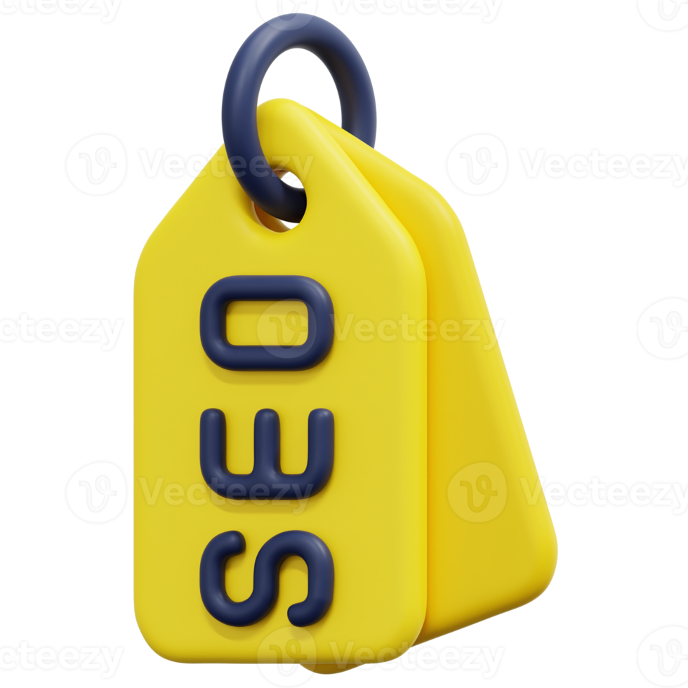 seo tag 3d render icon illustration png