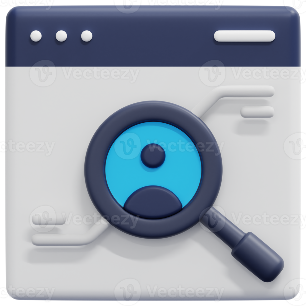 research 3d render icon illustration png