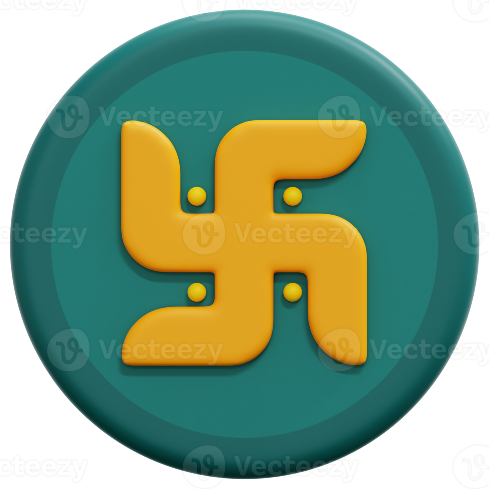 swastika 3d render icon illustration png