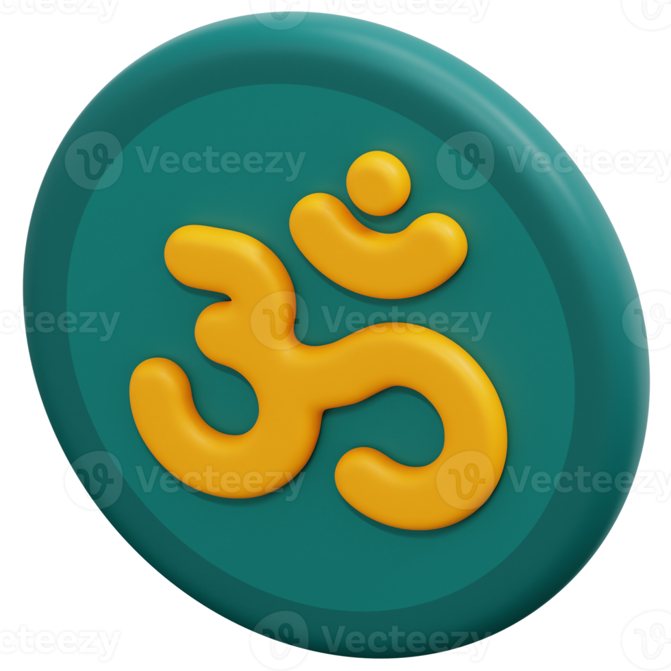 om 3d render icon illustration png