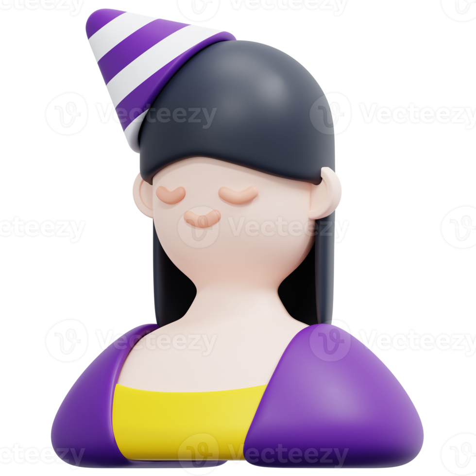 woman 3d render icon illustration png