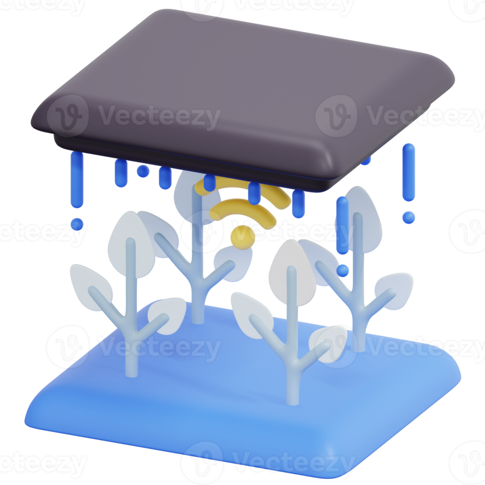 smart farm 3d render icon illustration png