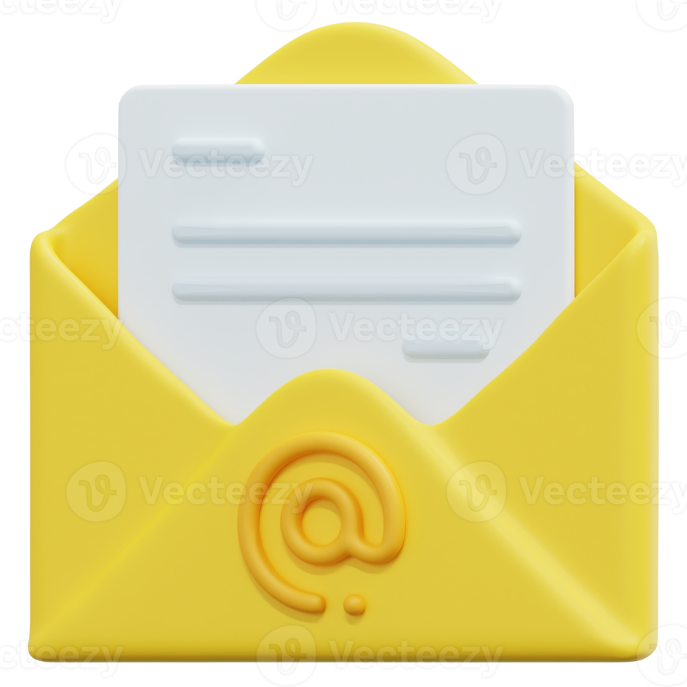 email marketing 3d render icon illustration png