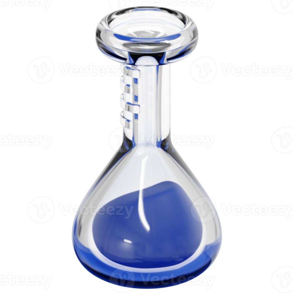 volumetric flask 3d render icon illustration png