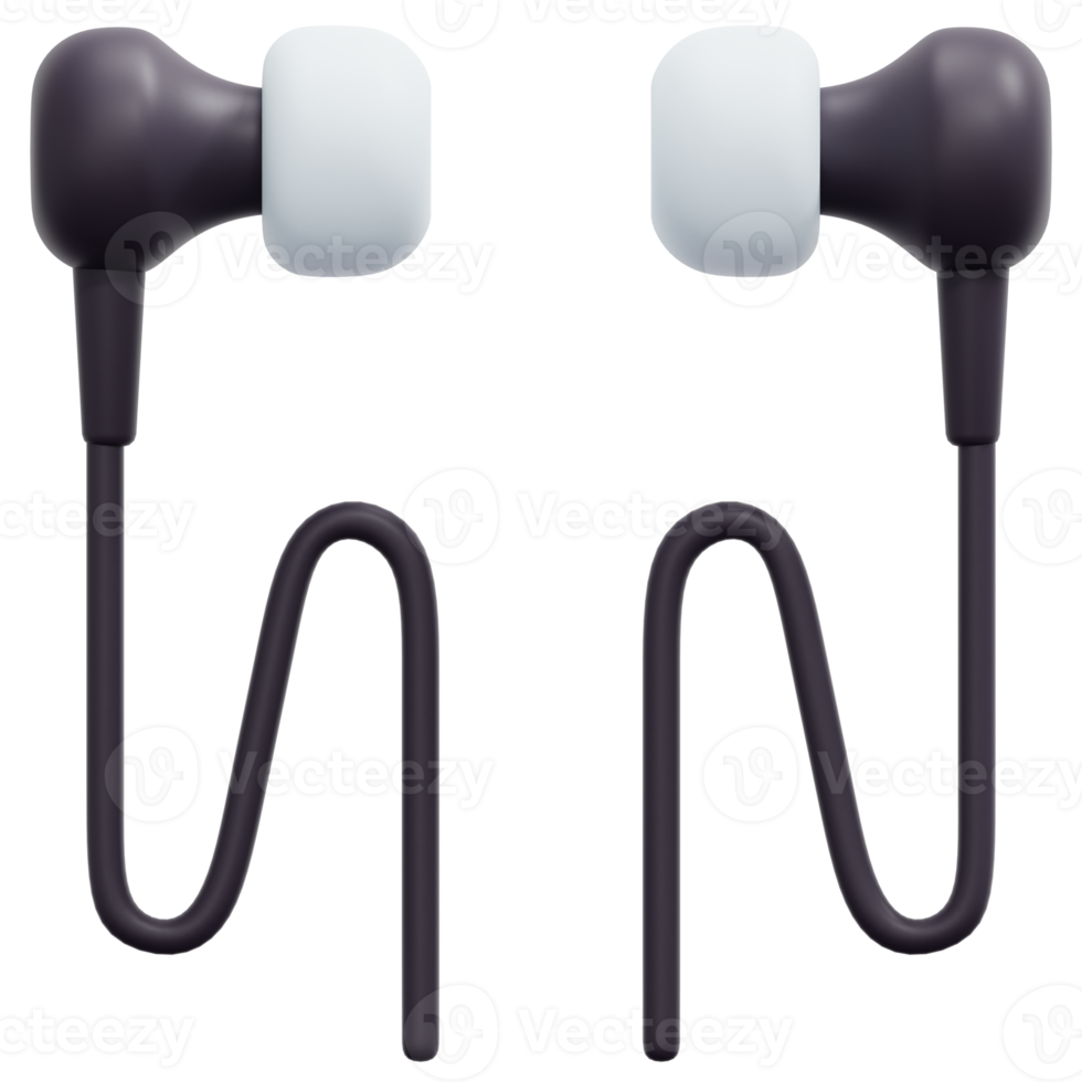 illustration de l'icône de rendu 3d de l'écouteur png