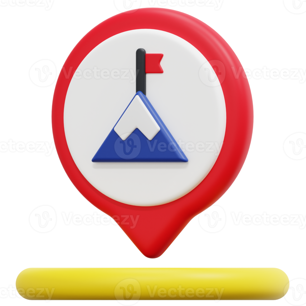 mountain 3d render icon illustration png