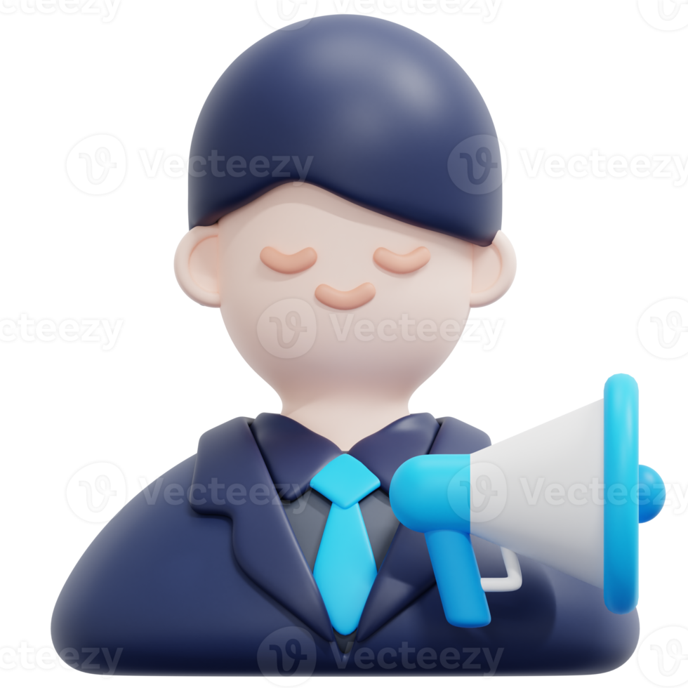 marketing director 3d render icon illustration png