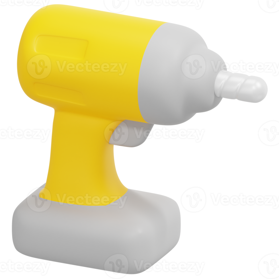 drill 3d render icon illustration png