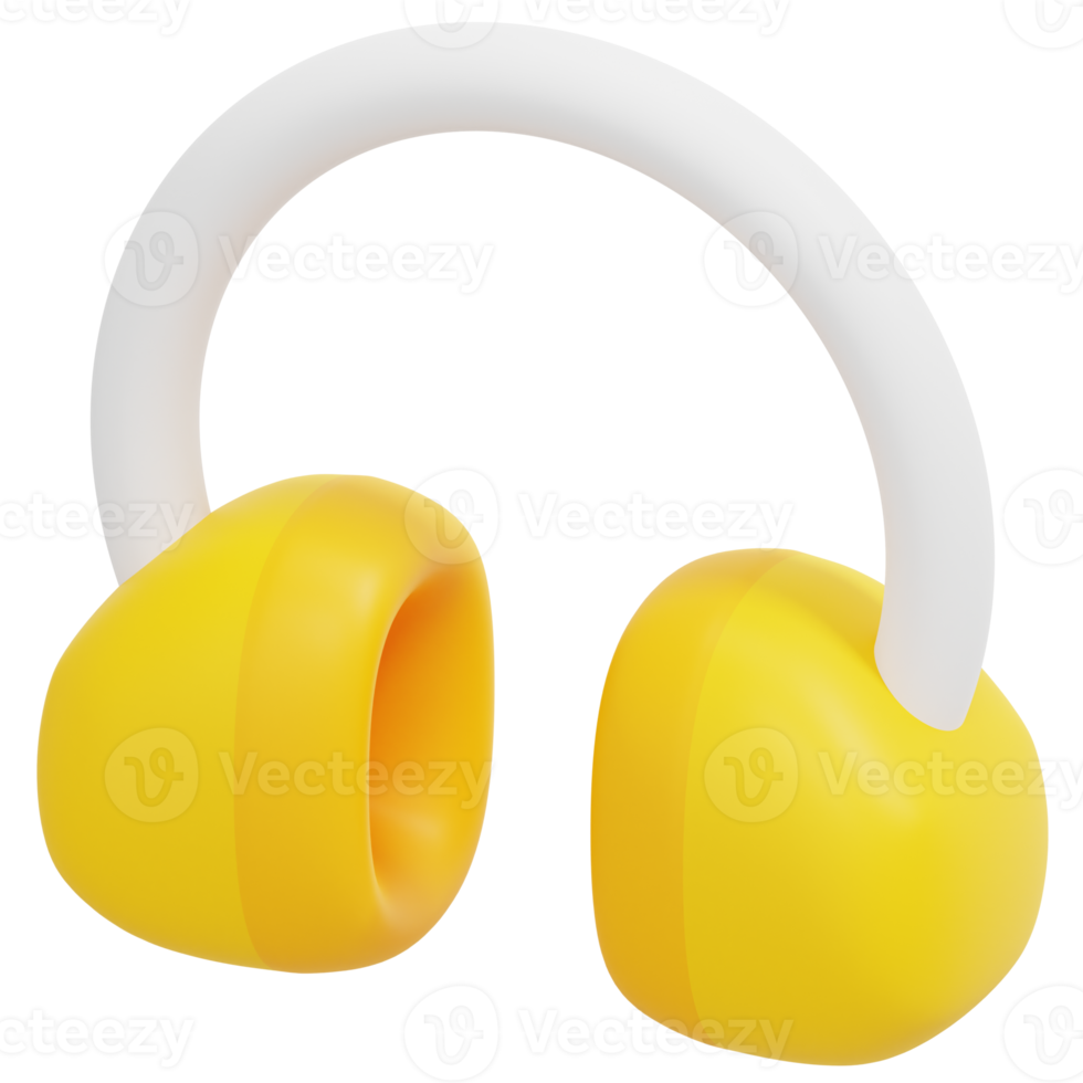 headphones 3d render icon illustration png