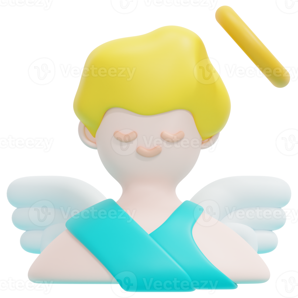 cupid 3d render icon illustration png