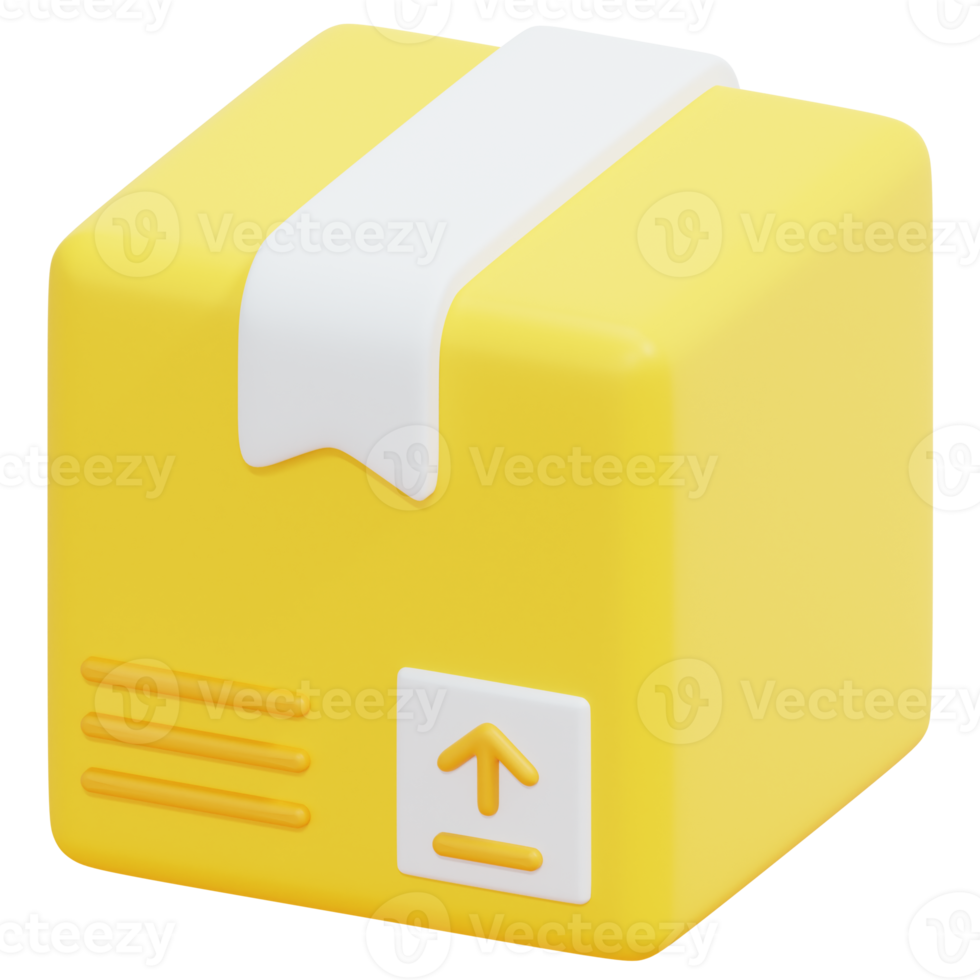 box 3d render icon illustration png