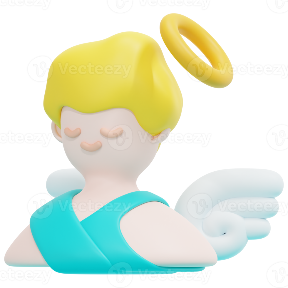 cupid 3d render icon illustration png