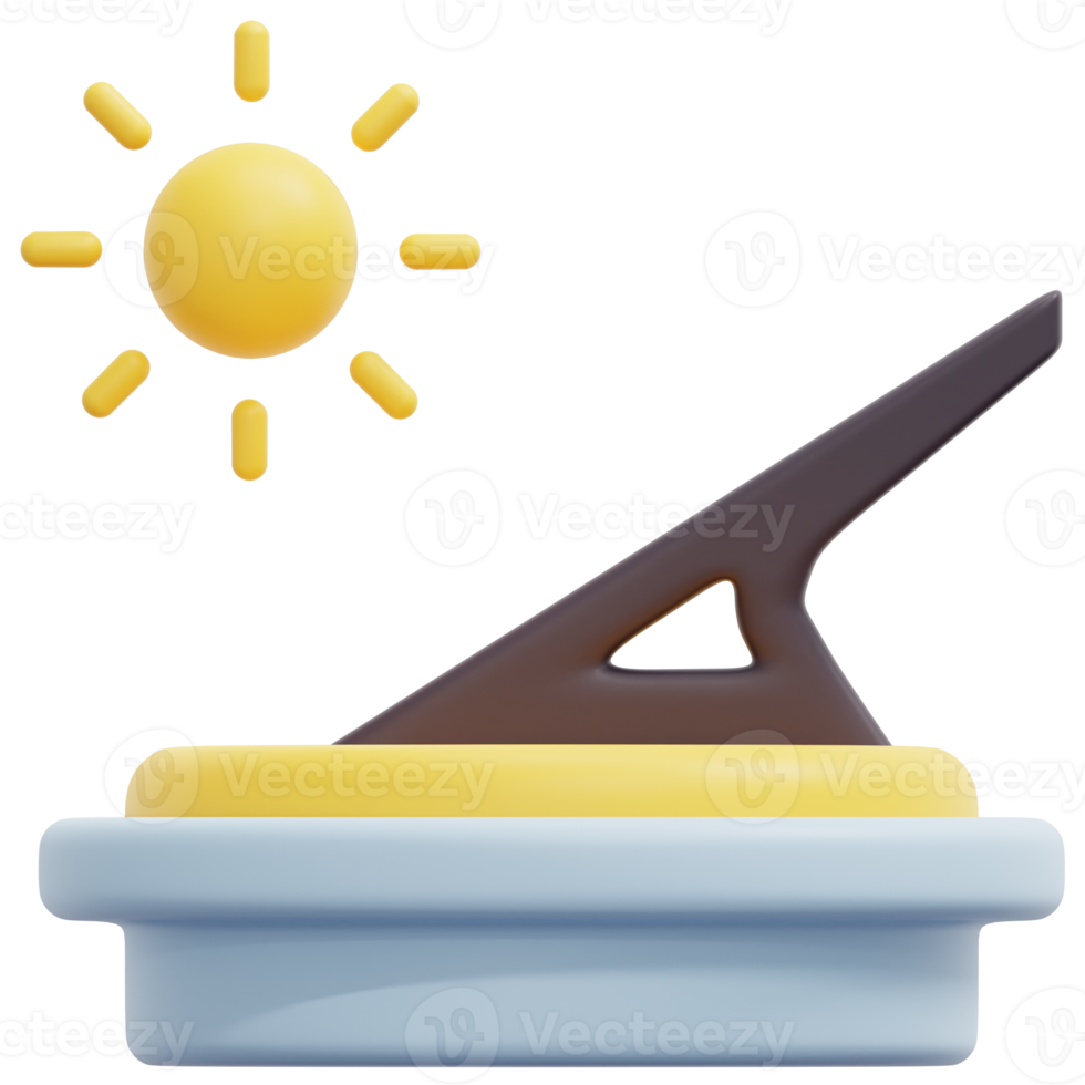 sundial 3d render icon illustration png