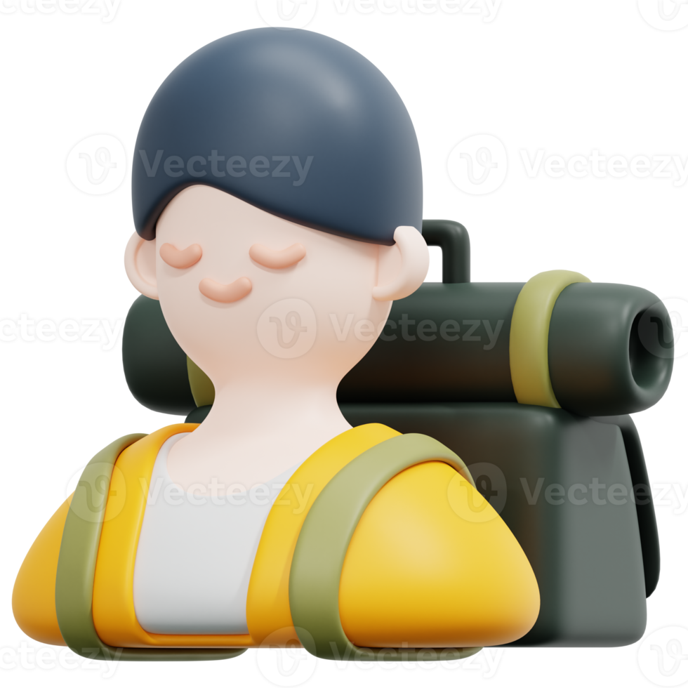 adventurer 3d render icon illustration png