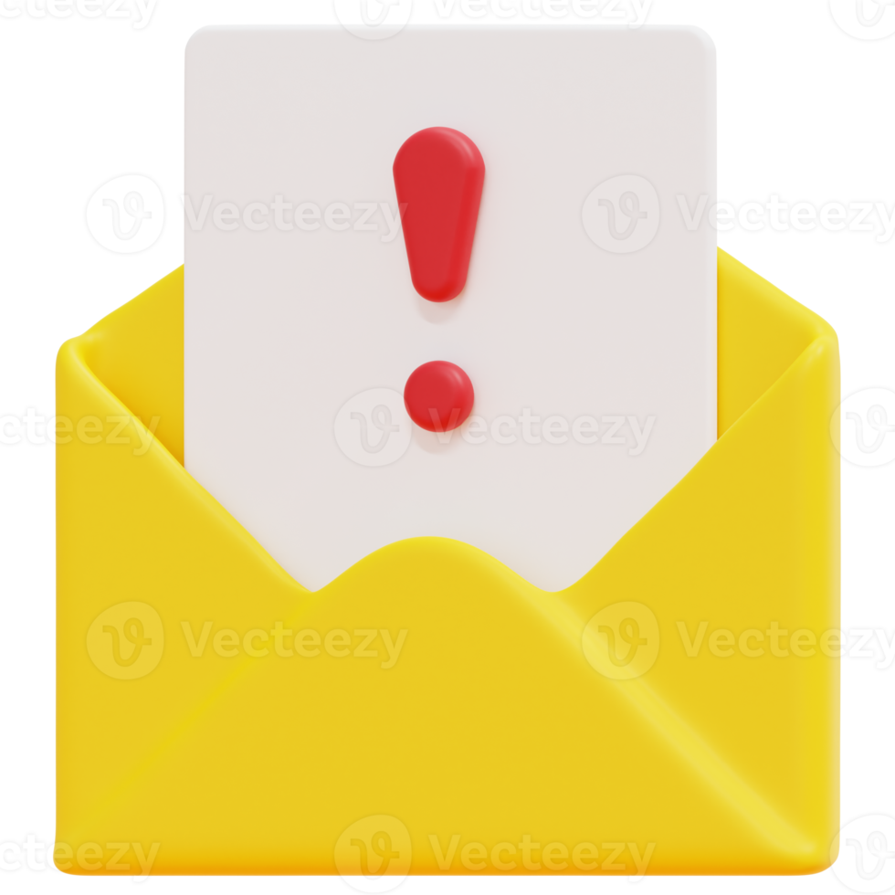 Ilustración de icono de procesamiento 3d de correo no deseado png