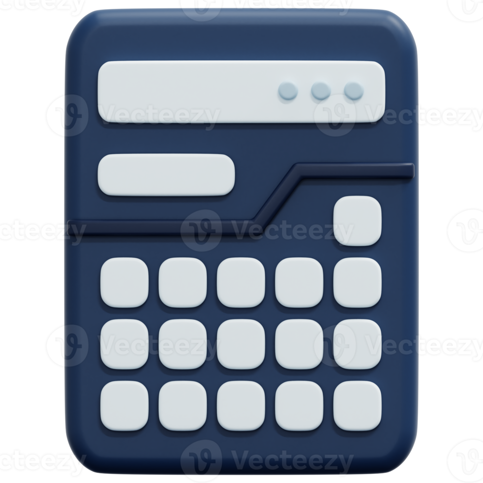 calculadora 3d render icono ilustración png