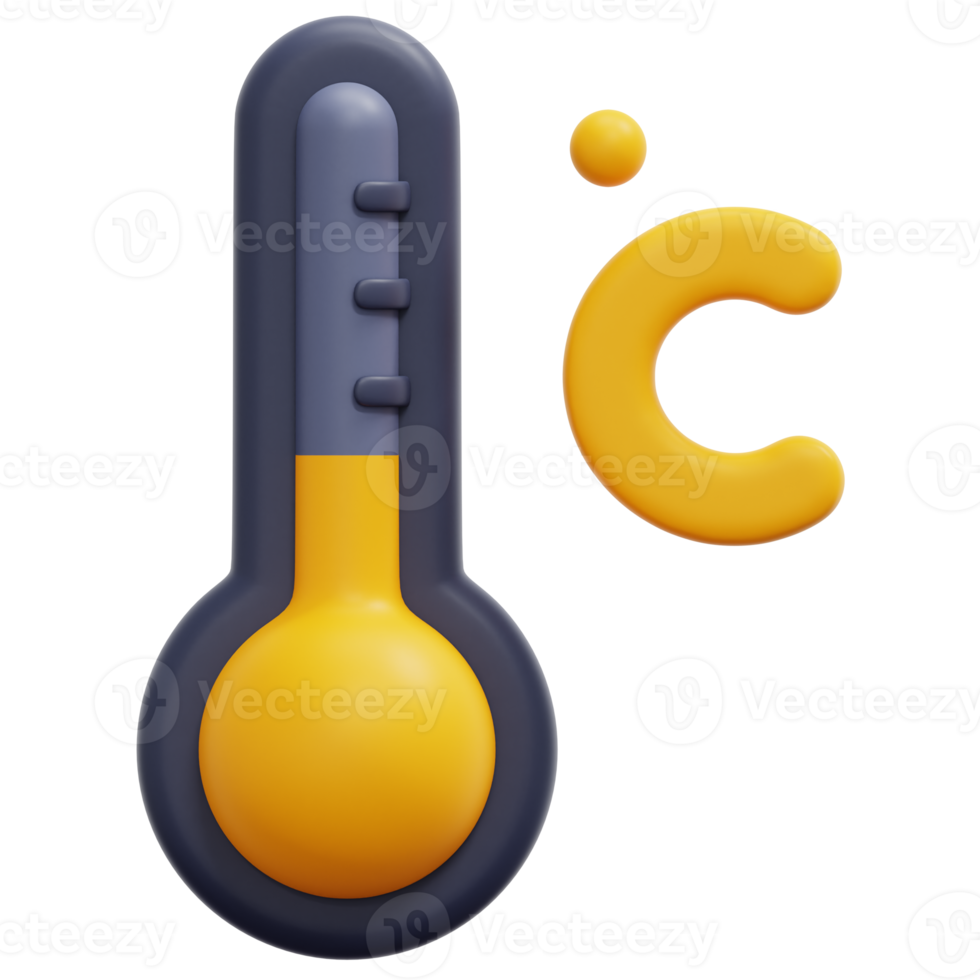 temperatur 3d framställa ikon illustration png