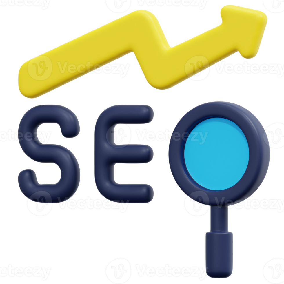 seo 3d render icon illustration png