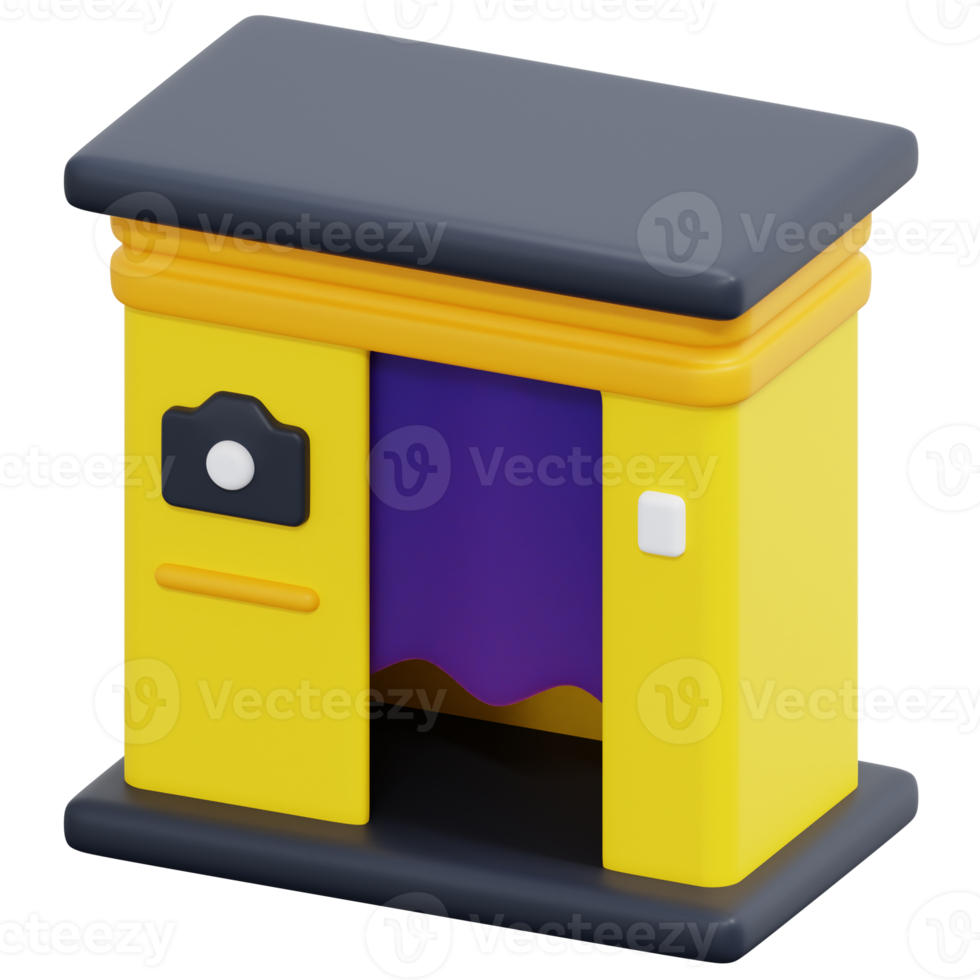 photo booth 3d render icon illustration png