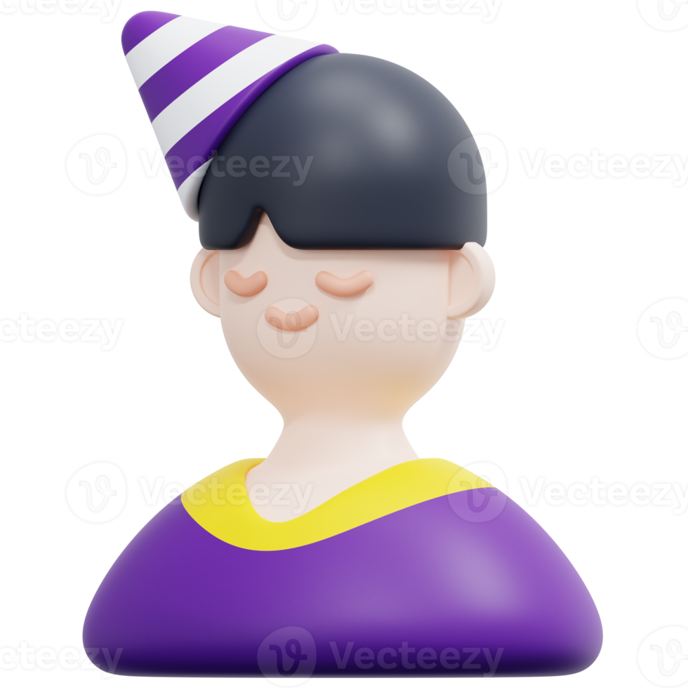 boy 3d render icon illustration png