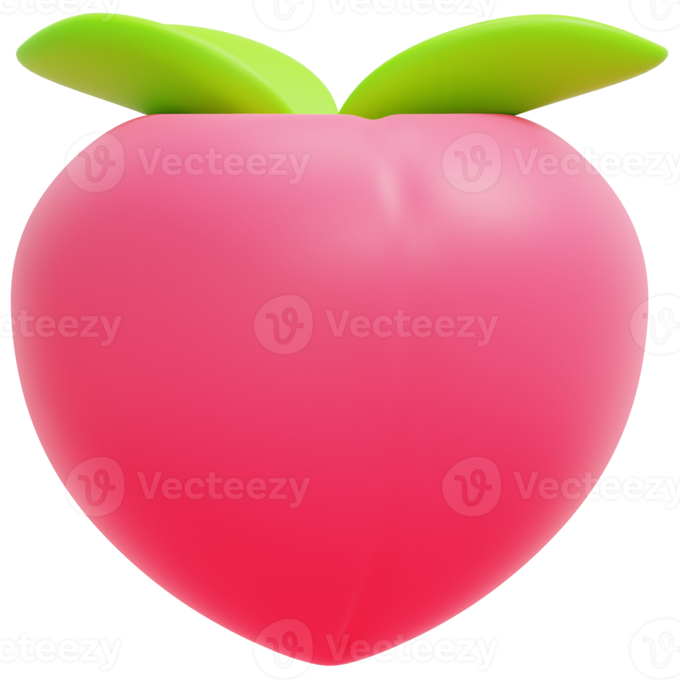 peach 3d render icon illustration png