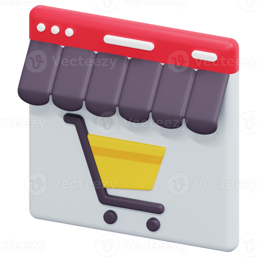 shop 3d render icon illustration png