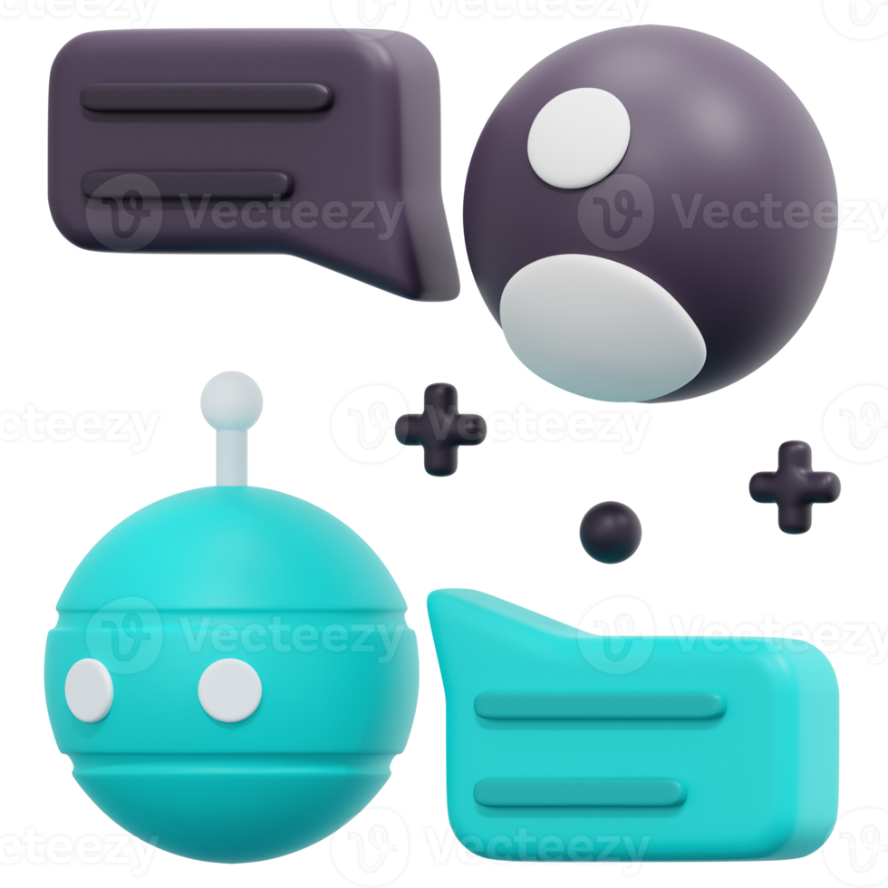 chatbot 3d render icon illustration png