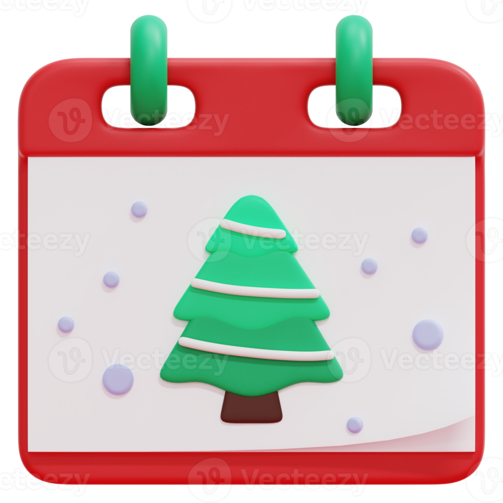 christmas day 3d render icon illustration png