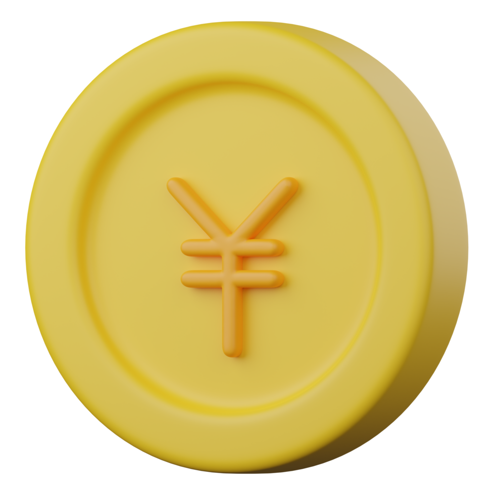yen coin 3d icon png