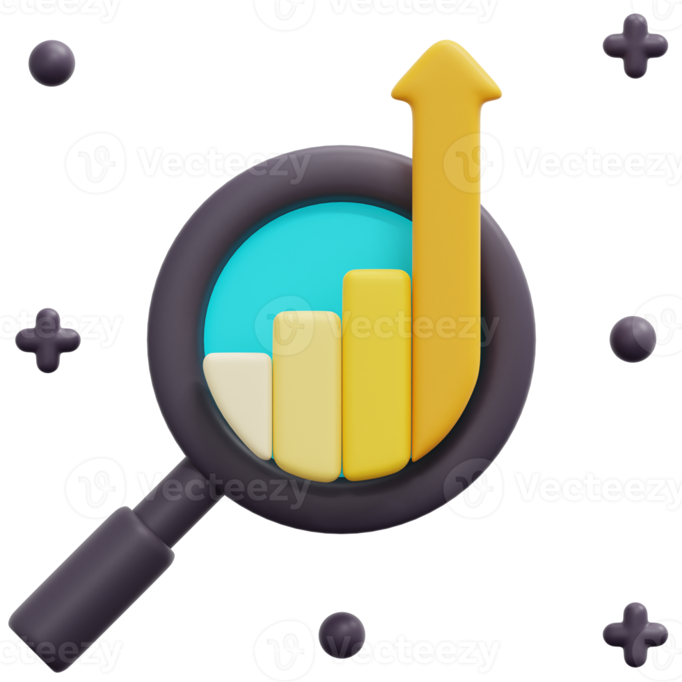 data analysis 3d render icon illustration png