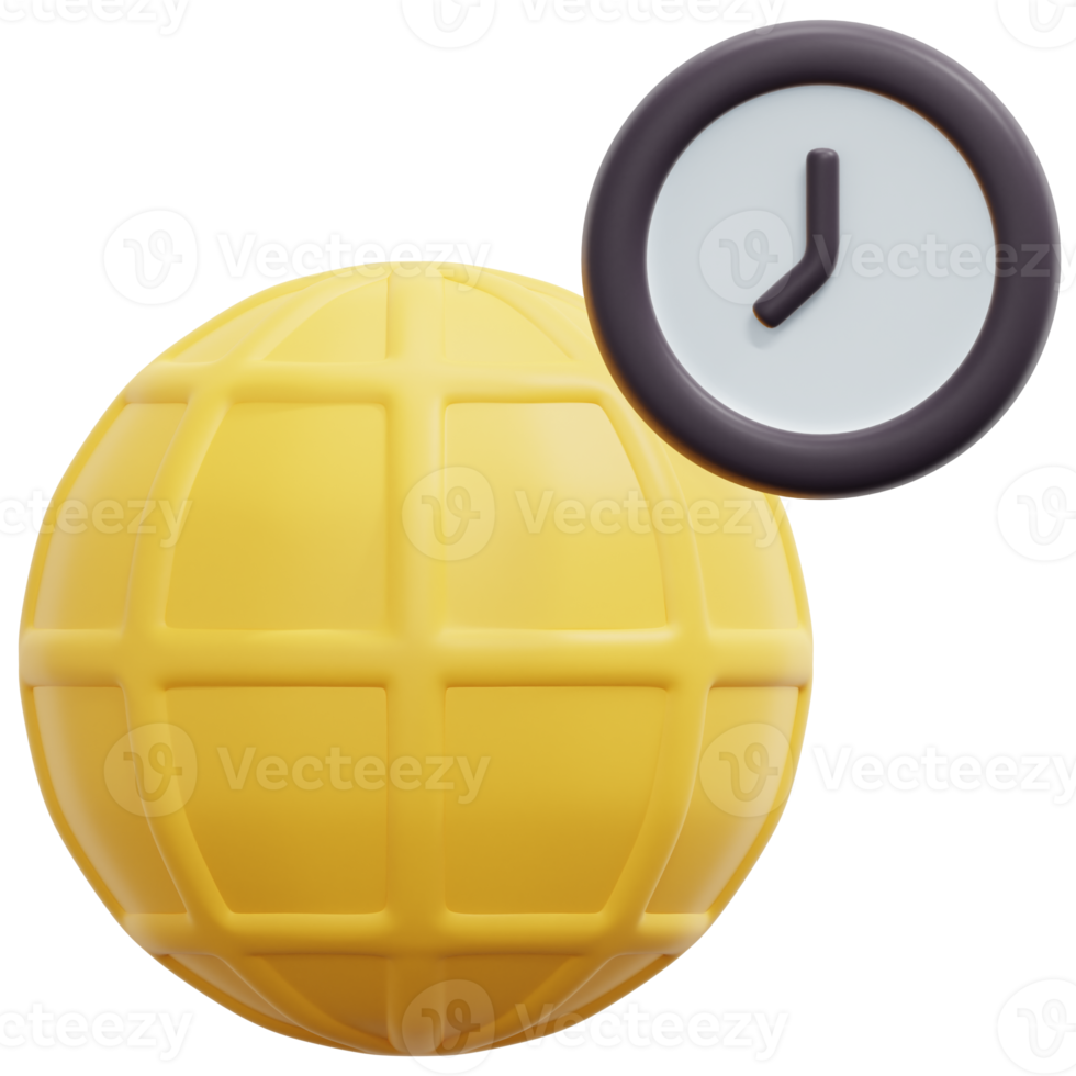 time zone 3d render icon illustration png