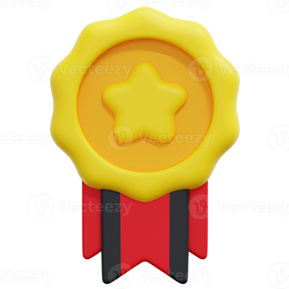 medal 3d render icon illustration png