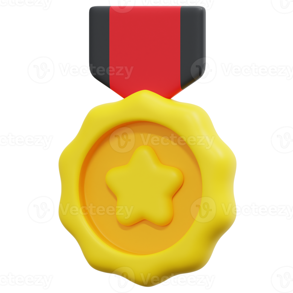 medal 3d render icon illustration png