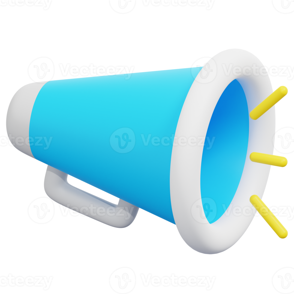 bullhorn 3d render icon illustration png